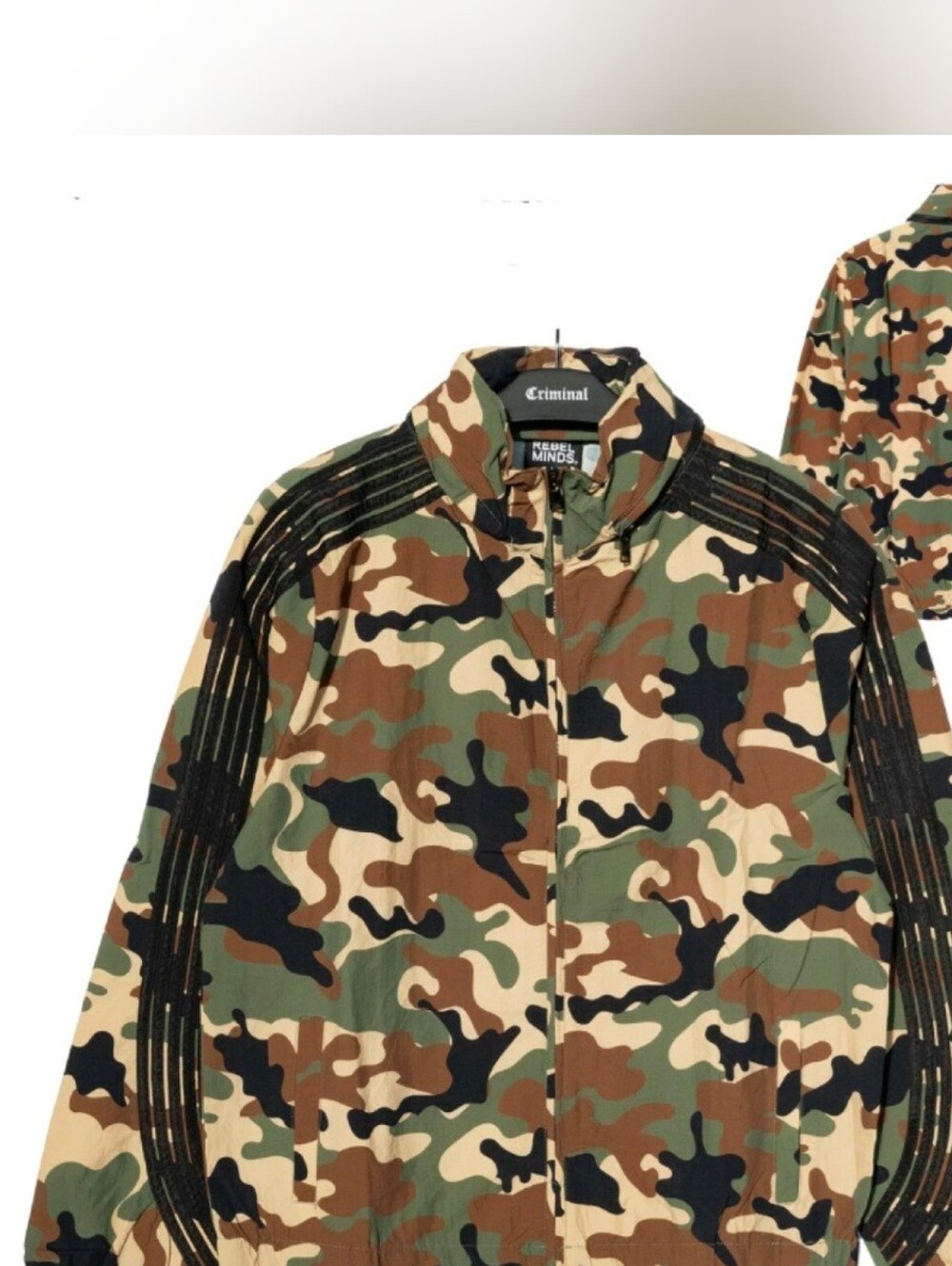 Rebel Minds Woodland Camo Track Jacket NWT Men's Large Style 100-592